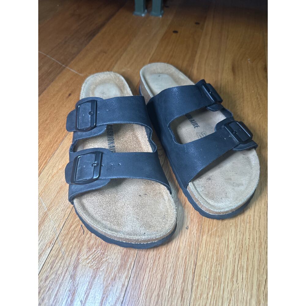Cushionaire Lane Cork Footbed Sandals Women's Sz 9W Brown Comfort Slides